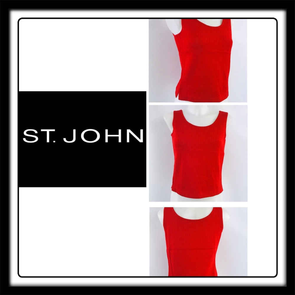 ST. JOHN Knit Red Tank Sweater